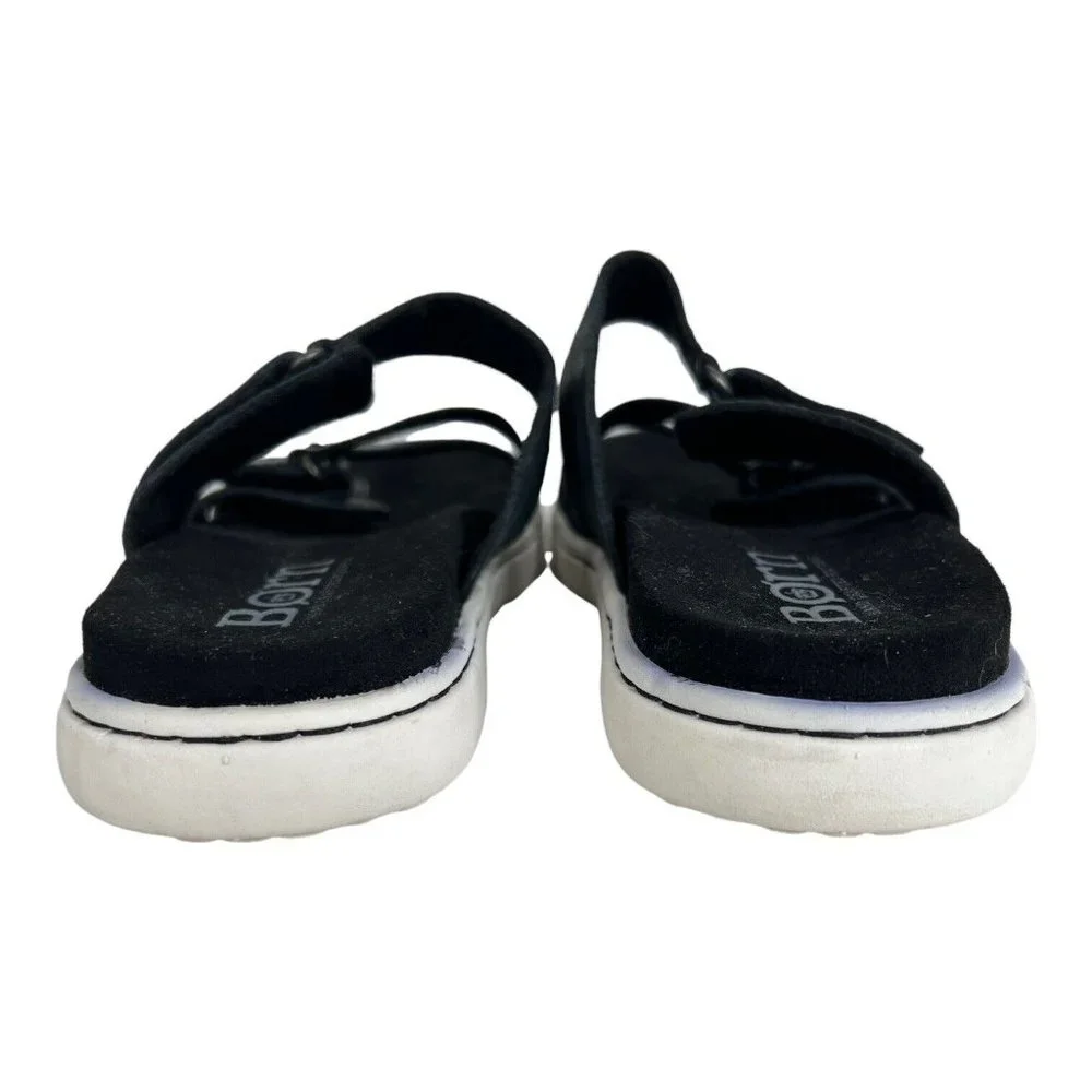 Womens Born Daintree‎ Slide Sandals US 7 M Black Adjustable Straps Leather
